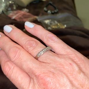 Touchstone Crystal Silver Luna Ring